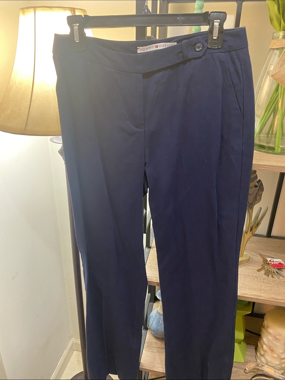 Tommy Hilfiger Dark Blue Straight-Leg Dress Pants